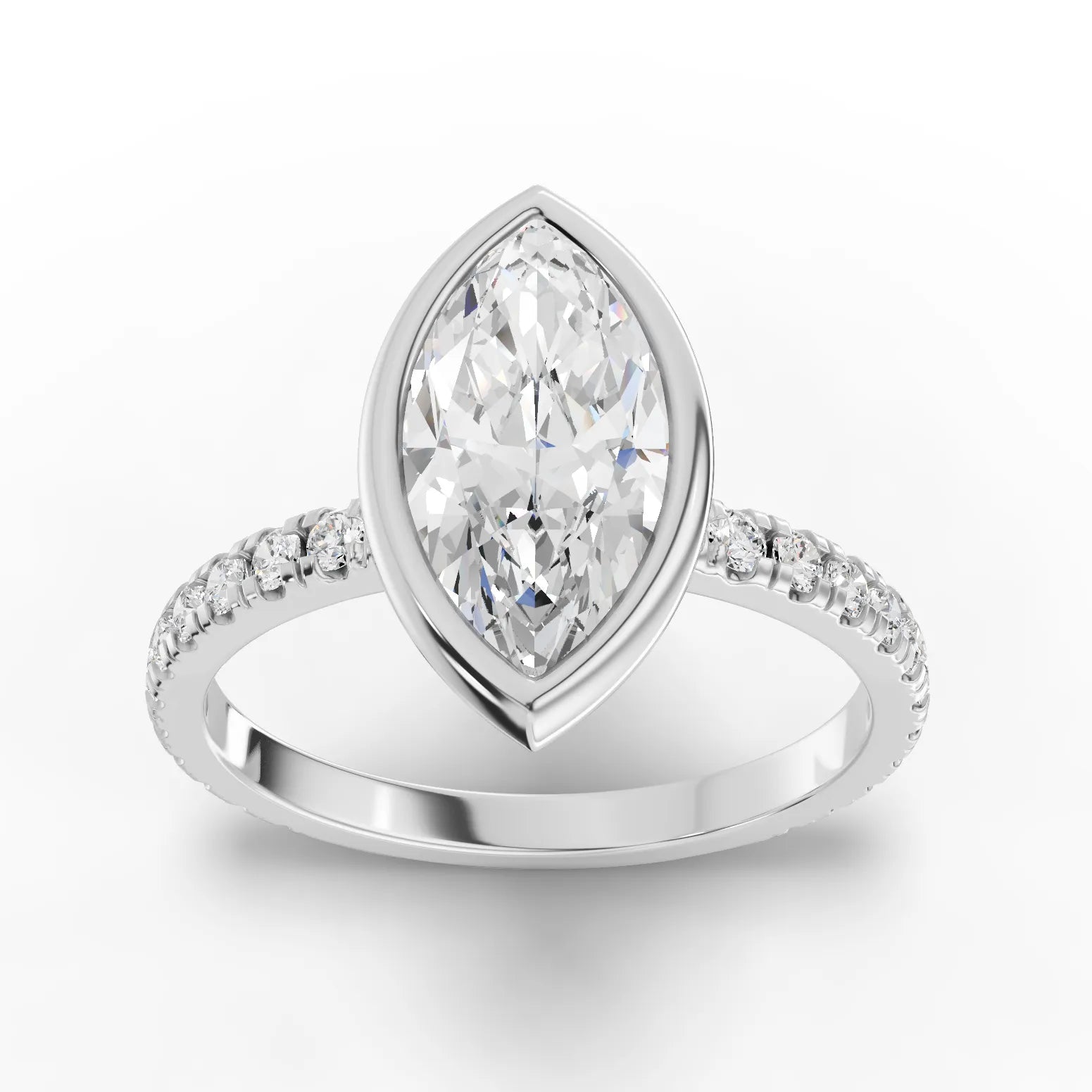 Marquise Lab Diamond Accent Engagement Ring – Buvea Jewels