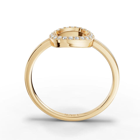 0.11CT Round Lab Diamond Halo Open Circle Fashion Ring - Buvea Jewels