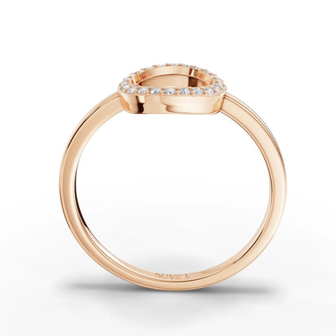 0.11CT Round Lab Diamond Halo Open Circle Fashion Ring - Buvea Jewels