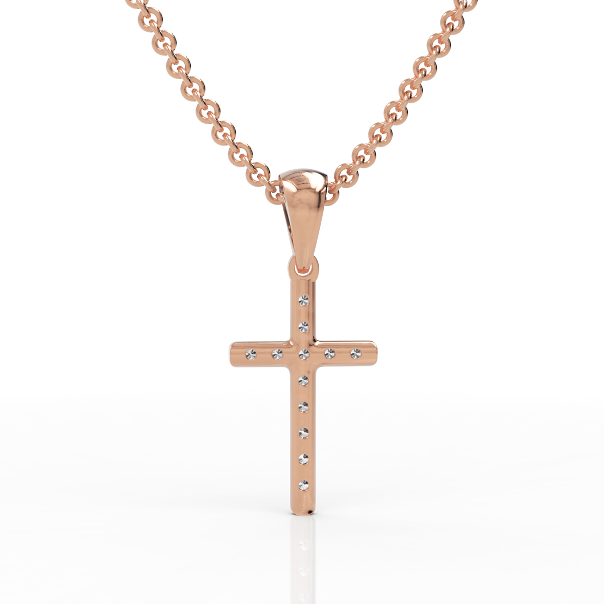 0.12CT Round Lab Diamond Cross Pendant - Buvea Jewels