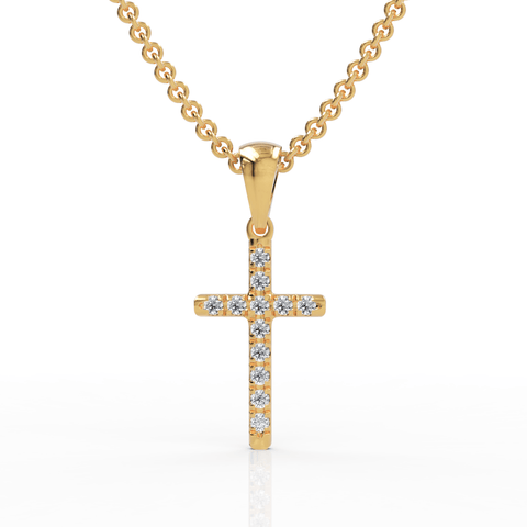 0.12CT Round Lab Diamond Cross Pendant - Buvea Jewels