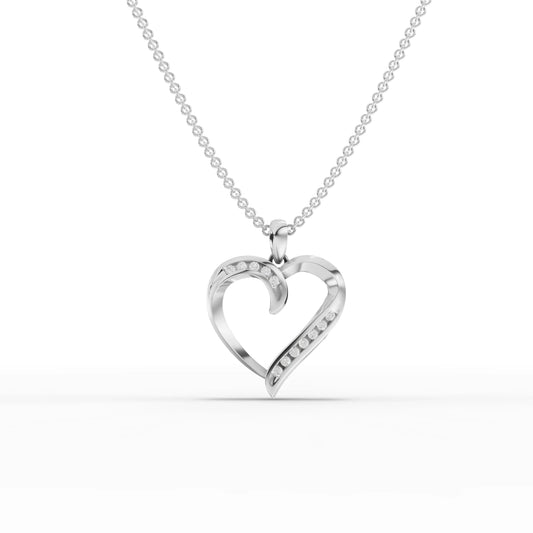 0.12CT Round Lab Diamond Heart Pendant - Buvea Jewels