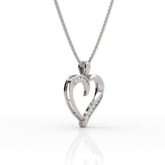 0.12CT Round Lab Diamond Heart Pendant - Buvea Jewels