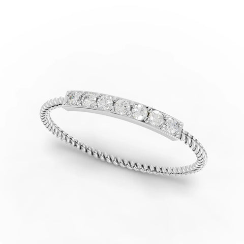 0.12CT Round Lab Diamond Twisted Band Fashion Ring - Buvea Jewels