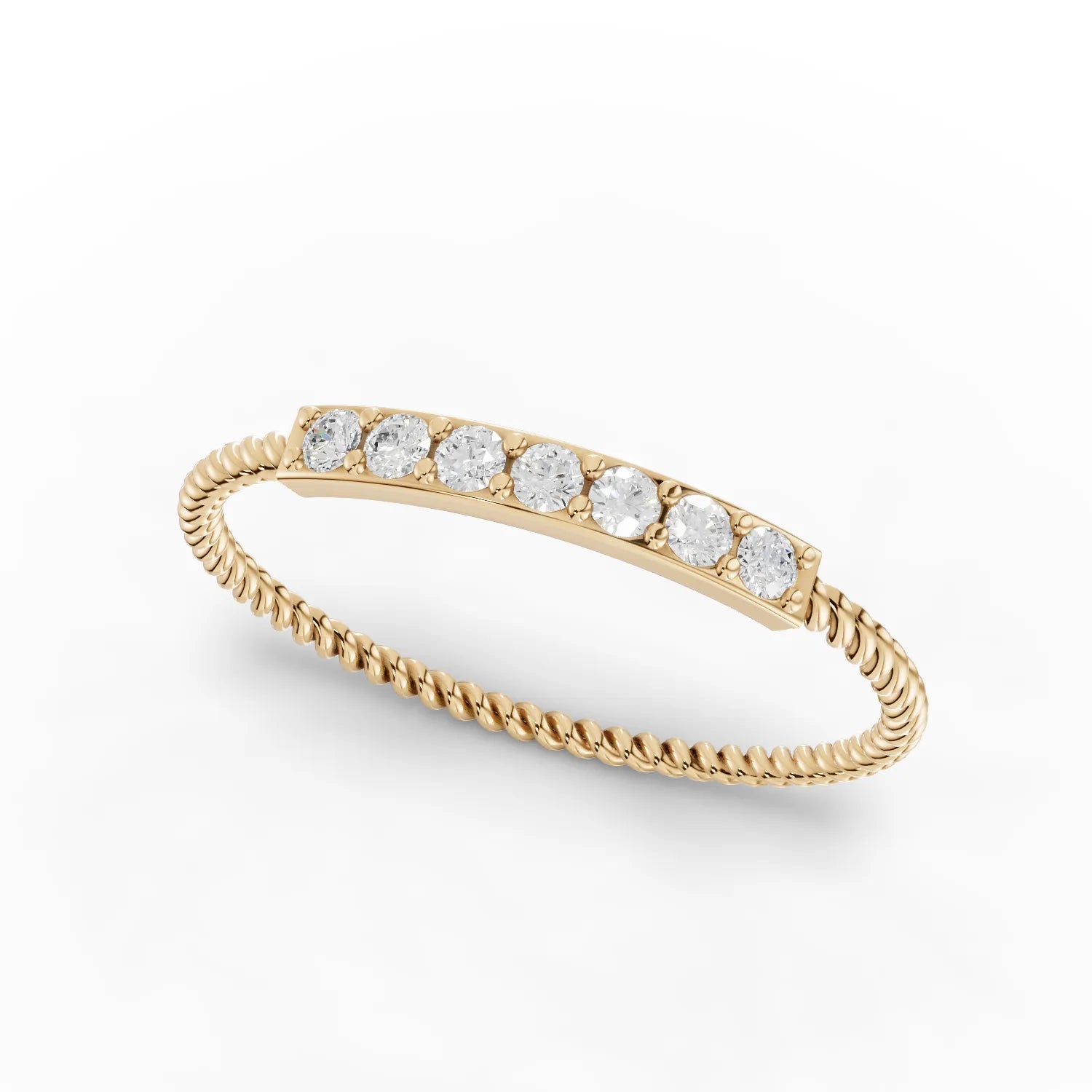 0.12CT Round Lab Diamond Twisted Band Fashion Ring - Buvea Jewels