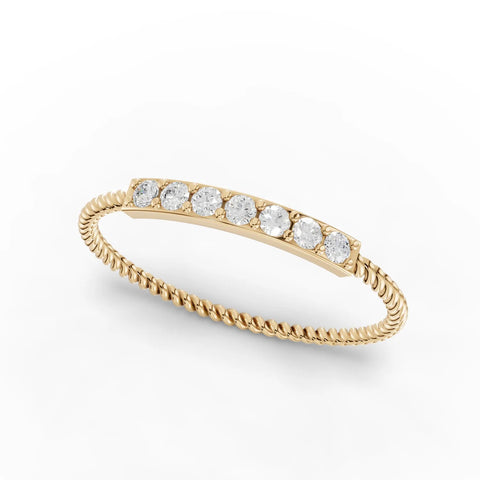 0.12CT Round Lab Diamond Twisted Band Fashion Ring - Buvea Jewels