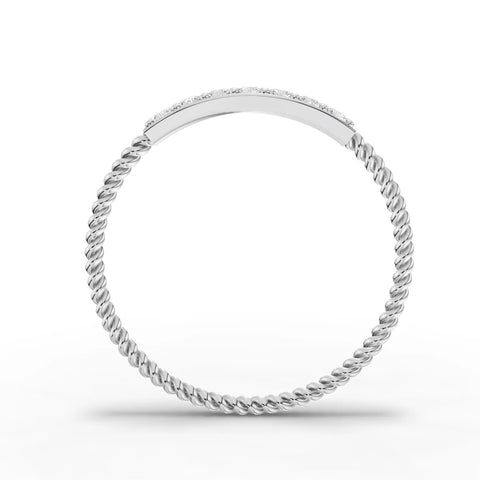 0.12CT Round Lab Diamond Twisted Band Fashion Ring - Buvea Jewels