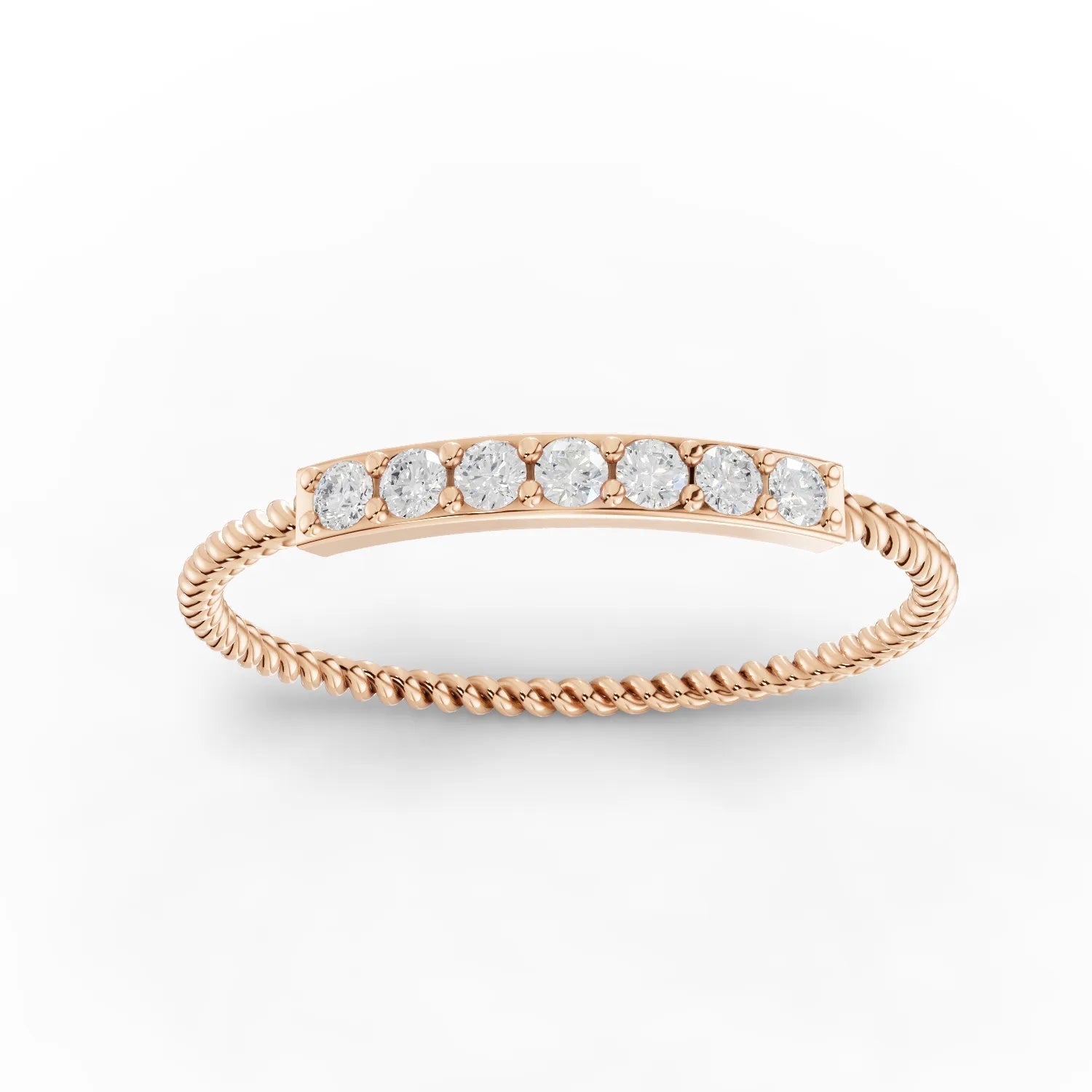 0.12CT Round Lab Diamond Twisted Band Fashion Ring - Buvea Jewels