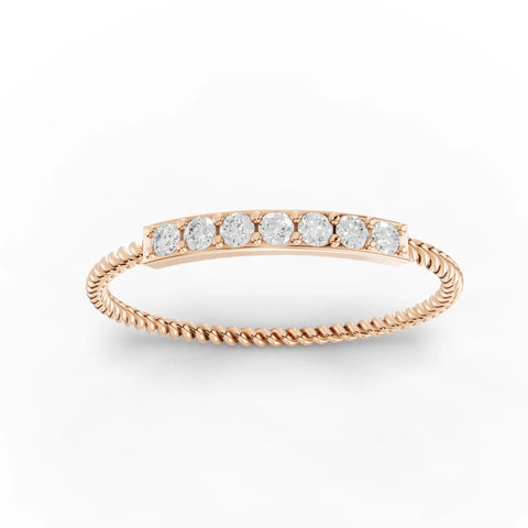 0.12CT Round Lab Diamond Twisted Band Fashion Ring - Buvea Jewels