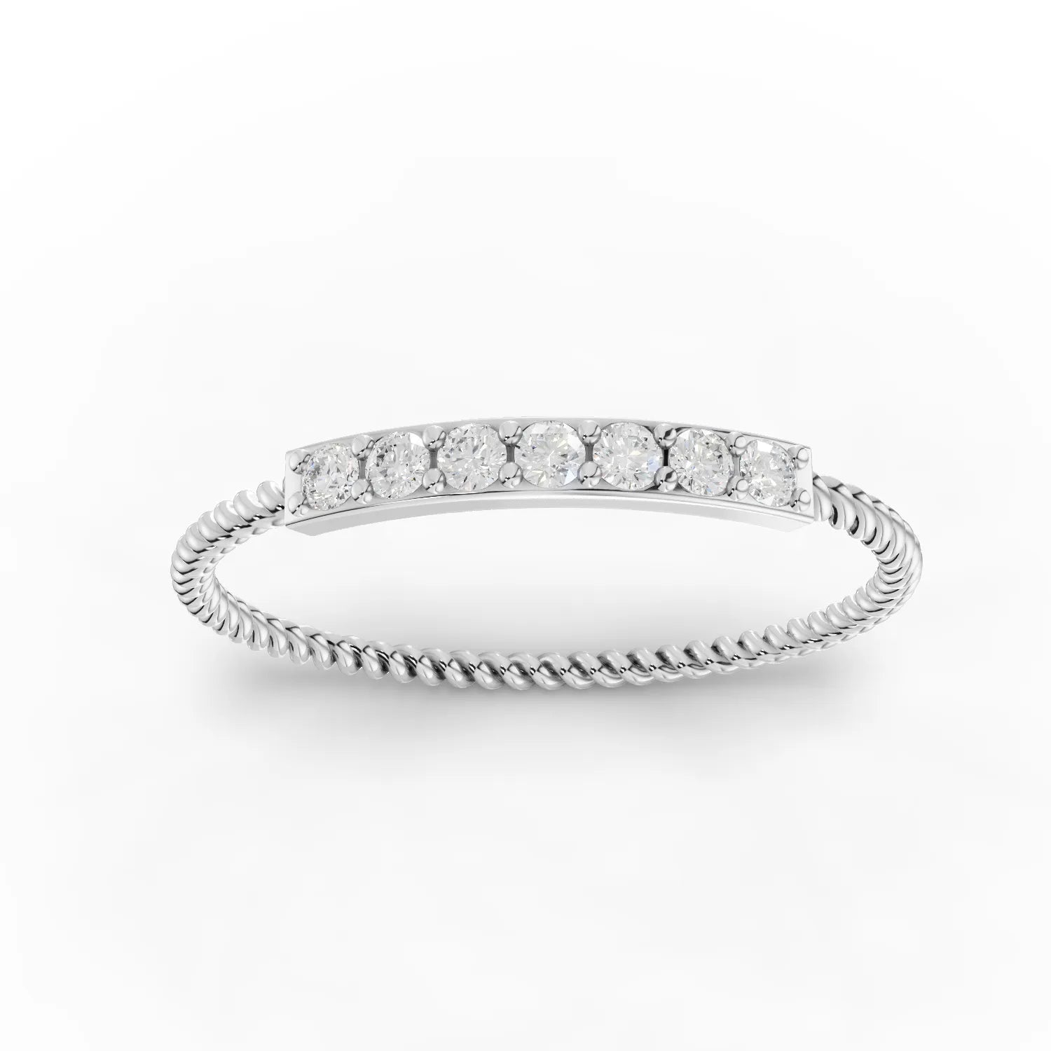 0.12CT Round Lab Diamond Twisted Band Fashion Ring - Buvea Jewels