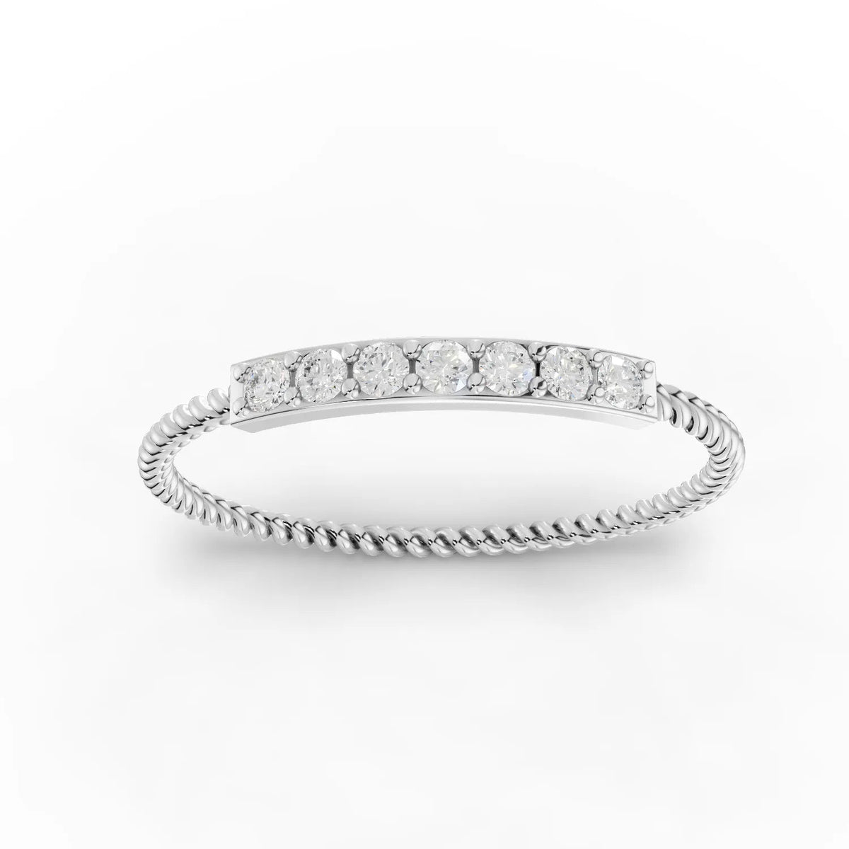 0.12CT Round Lab Diamond Twisted Band Fashion Ring - Buvea Jewels