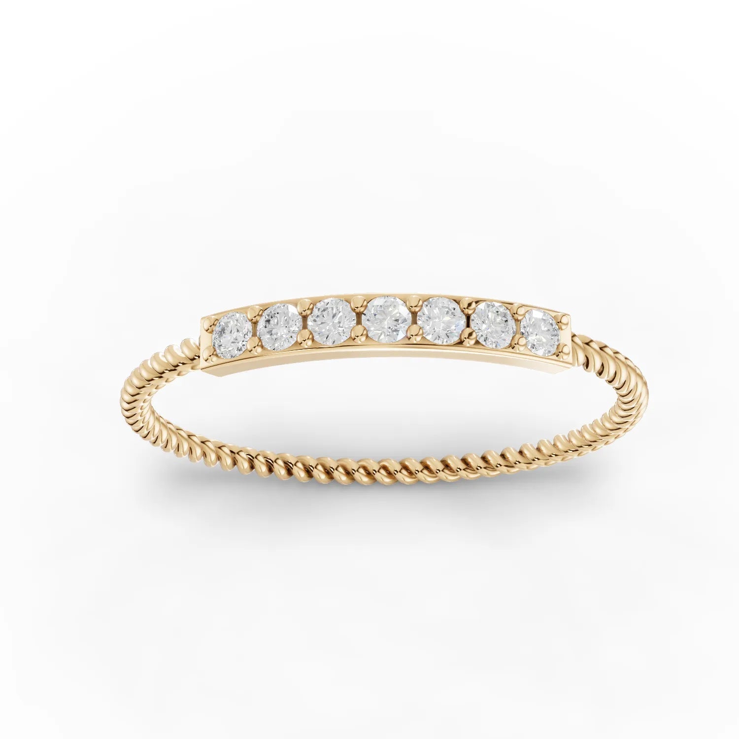 0.12CT Round Lab Diamond Twisted Band Fashion Ring - Buvea Jewels