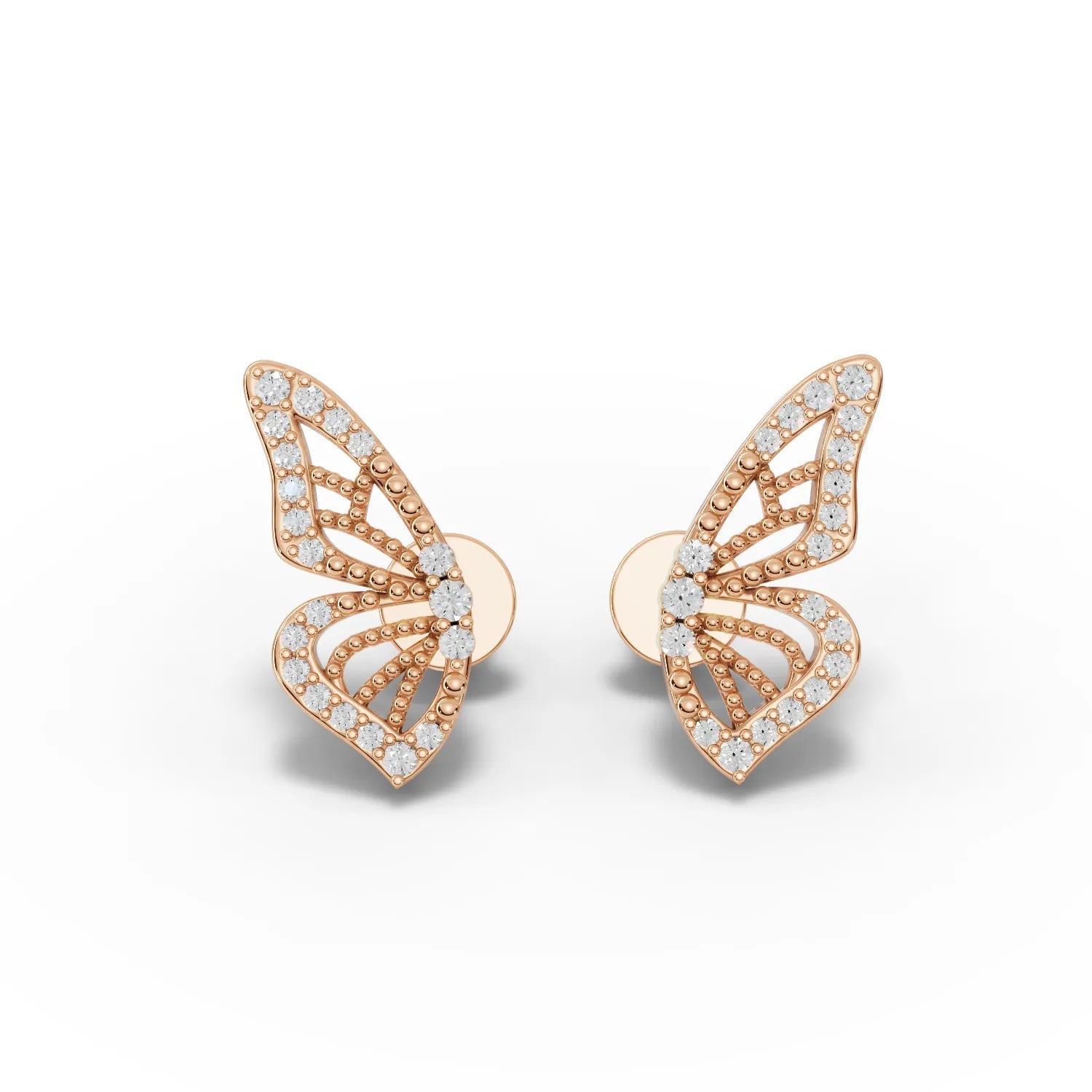 0.14CT Round Lab Diamond Butterfly Earrings - Buvea Jewels