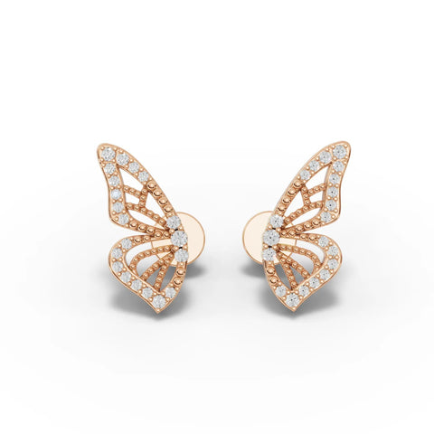 0.14CT Round Lab Diamond Butterfly Earrings - Buvea Jewels