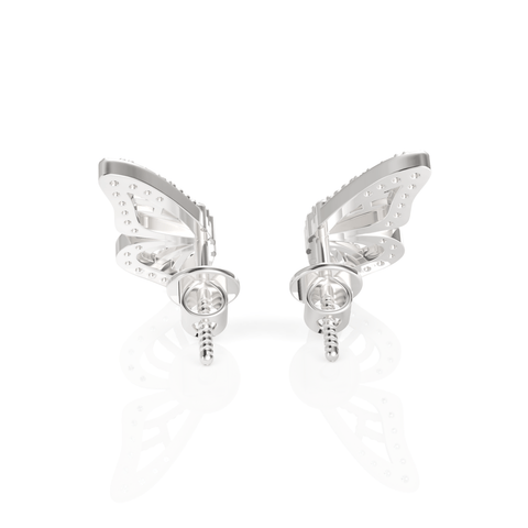 0.14CT Round Lab Diamond Butterfly Earrings - Buvea Jewels