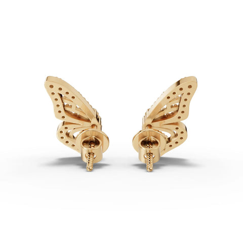 0.14CT Round Lab Diamond Butterfly Earrings - Buvea Jewels