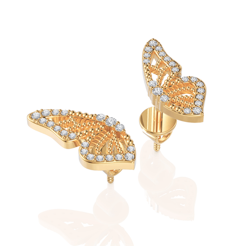 0.14CT Round Lab Diamond Butterfly Earrings - Buvea Jewels