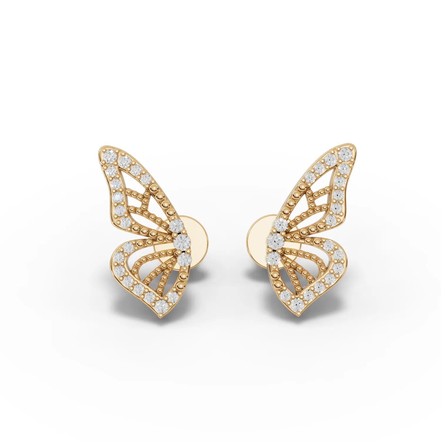 0.14CT Round Lab Diamond Butterfly Earrings - Buvea Jewels