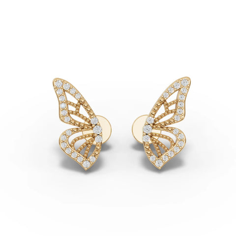 0.14CT Round Lab Diamond Butterfly Earrings - Buvea Jewels