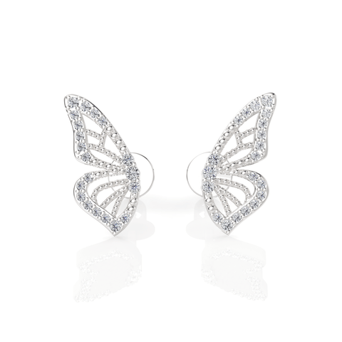 0.14CT Round Lab Diamond Butterfly Earrings - Buvea Jewels