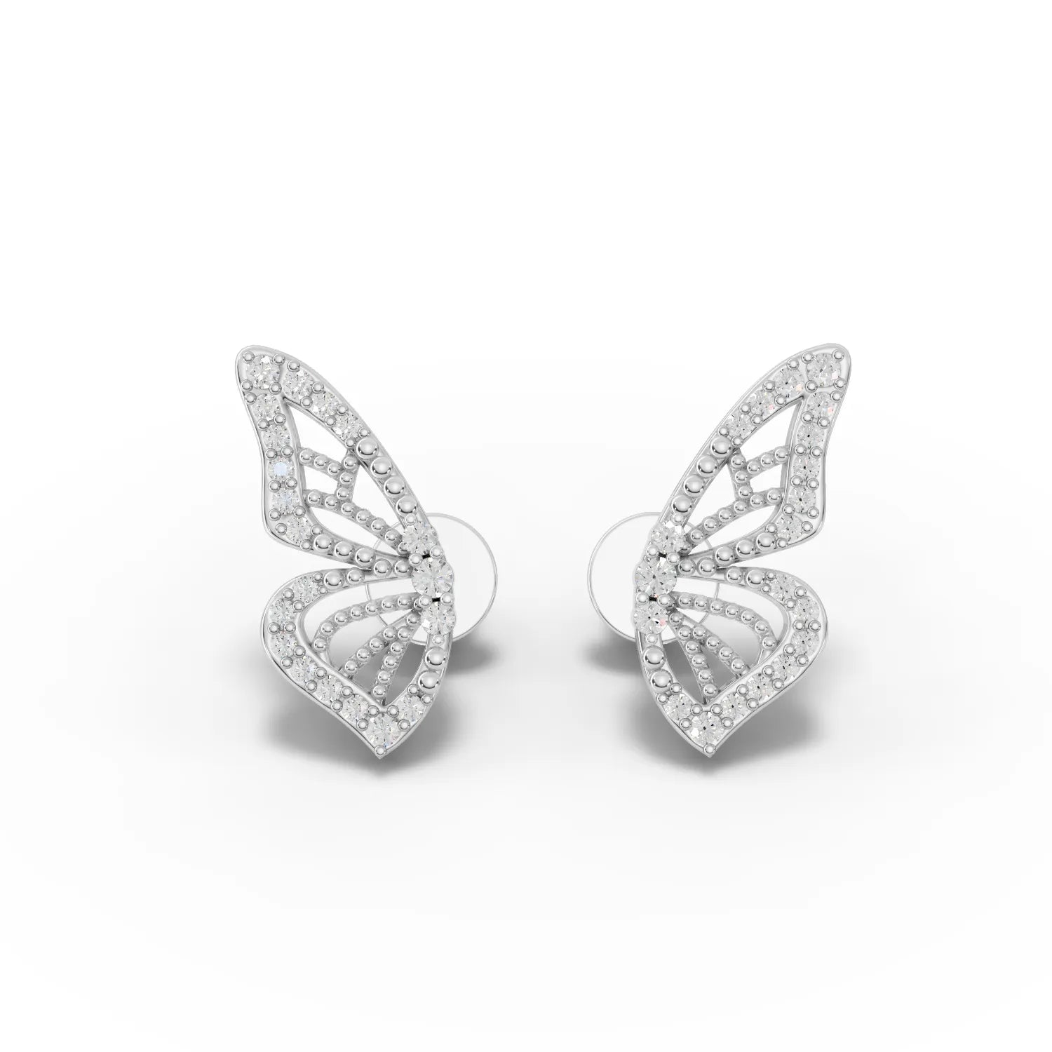 0.14CT Round Lab Diamond Butterfly Earrings - Buvea Jewels