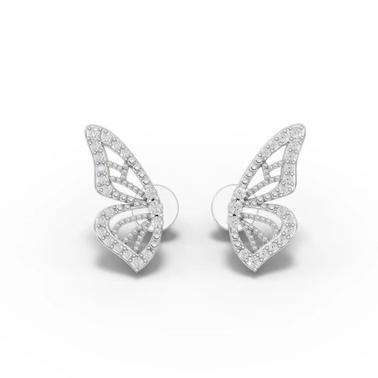 0.14CT Round Lab Diamond Butterfly Earrings - Buvea Jewels