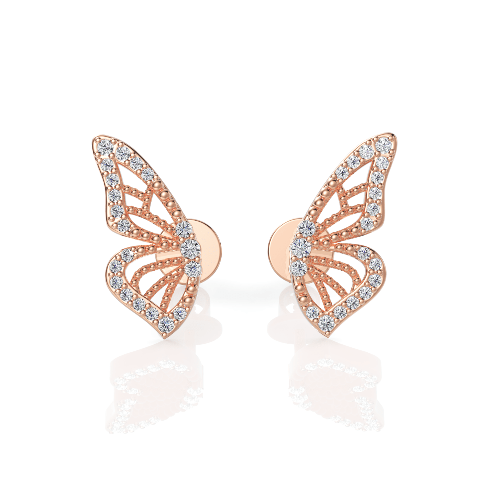 0.14CT Round Lab Diamond Butterfly Earrings - Buvea Jewels