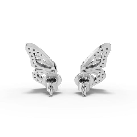 0.14CT Round Lab Diamond Butterfly Earrings - Buvea Jewels