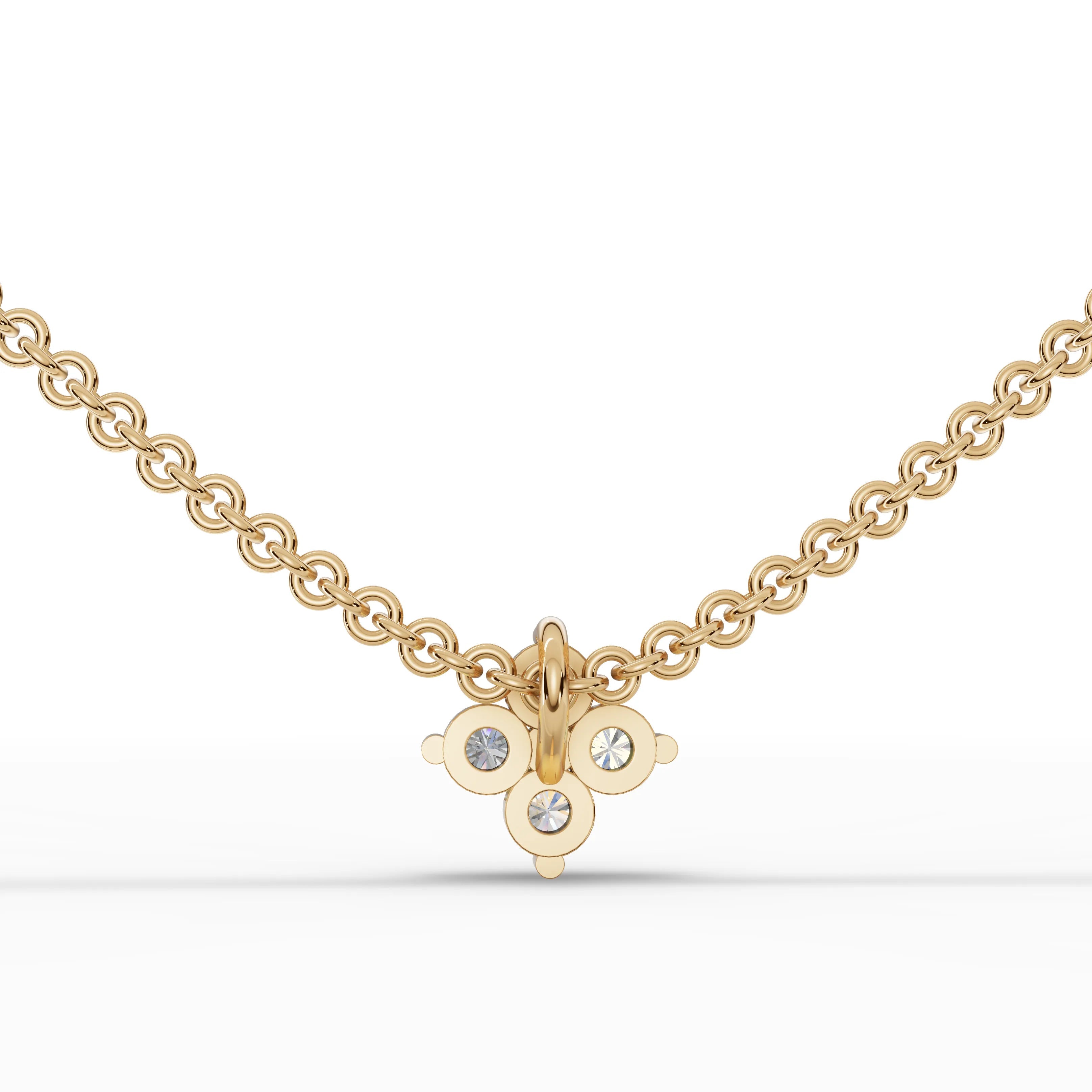 0.14CT Round Lab Diamond Floral Chain Pendant - Buvea Jewels