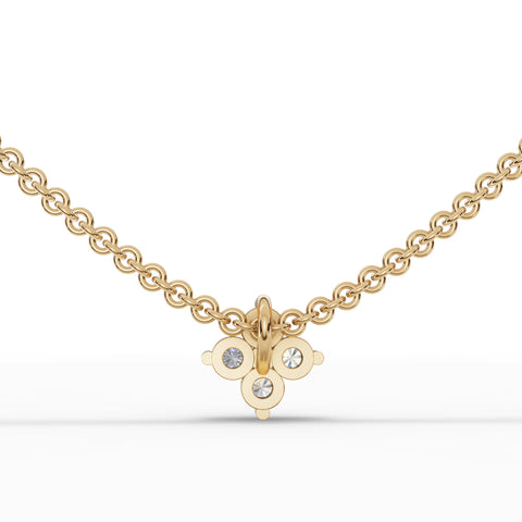 0.14CT Round Lab Diamond Floral Chain Pendant - Buvea Jewels