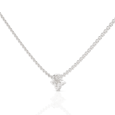 0.14CT Round Lab Diamond Floral Chain Pendant - Buvea Jewels