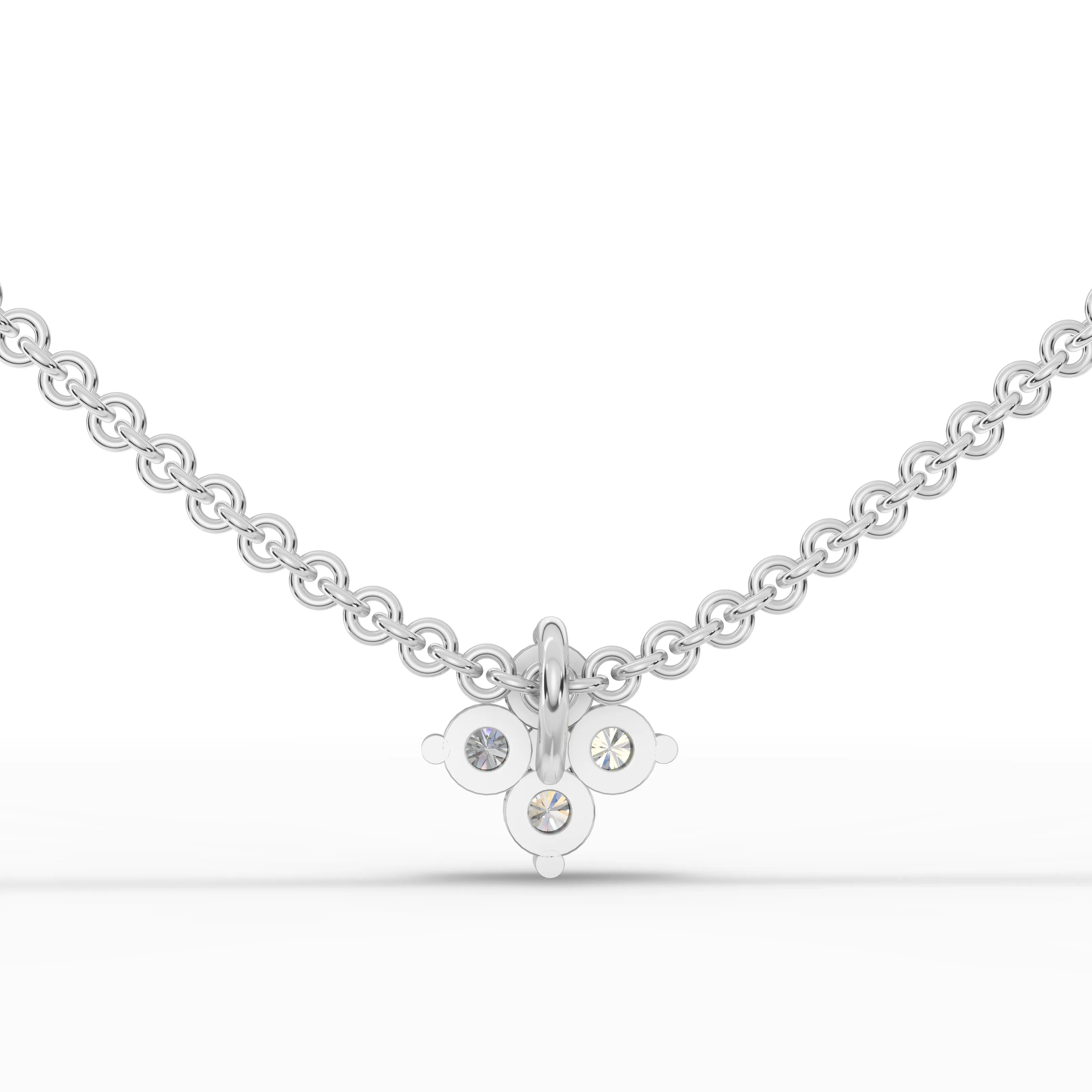 0.14CT Round Lab Diamond Floral Chain Pendant - Buvea Jewels