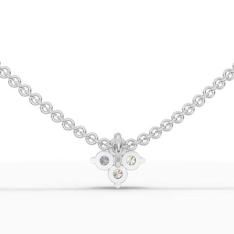 0.14CT Round Lab Diamond Floral Chain Pendant - Buvea Jewels