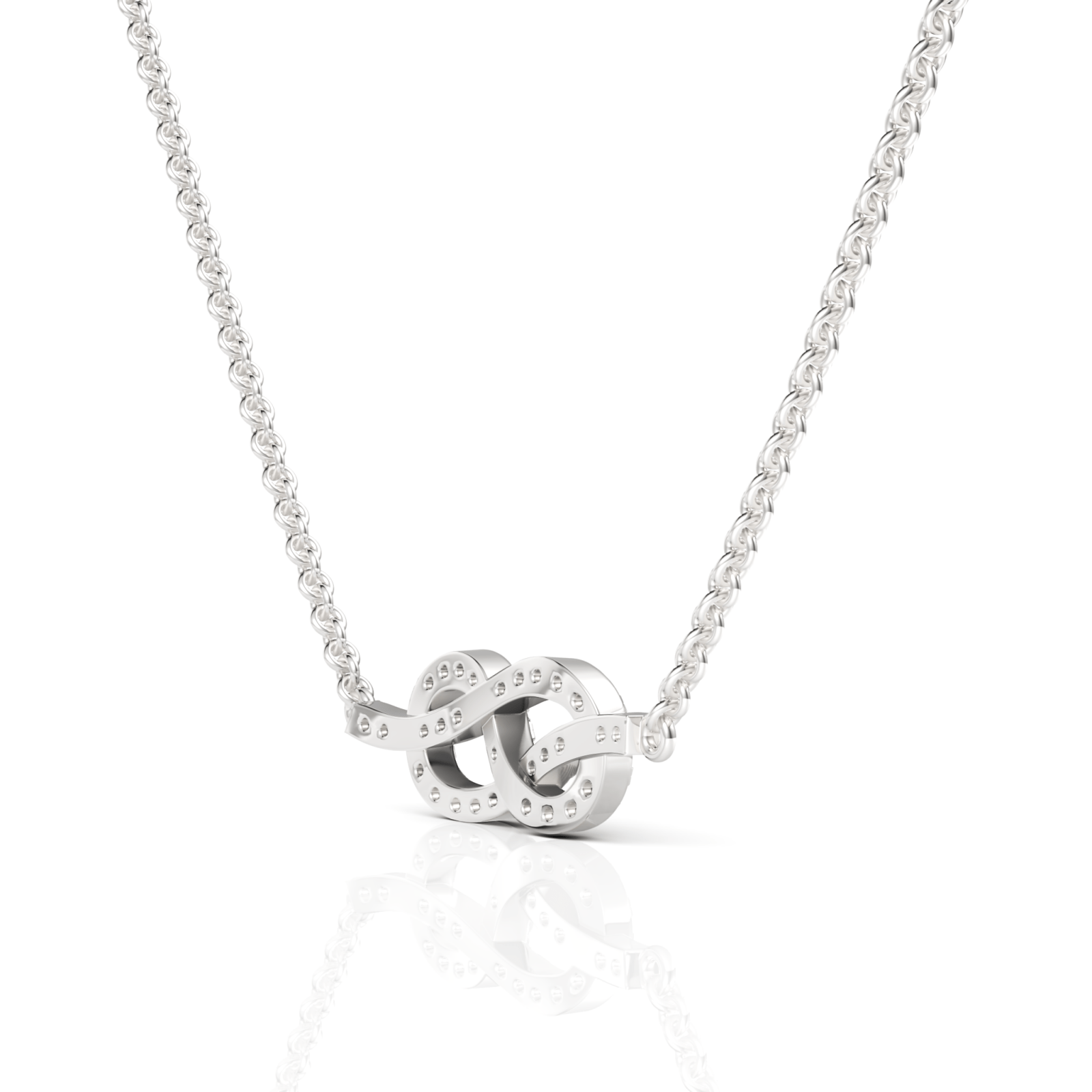 0.18CT Round Lab Diamond Infinity Chain Pendant - Buvea Jewels