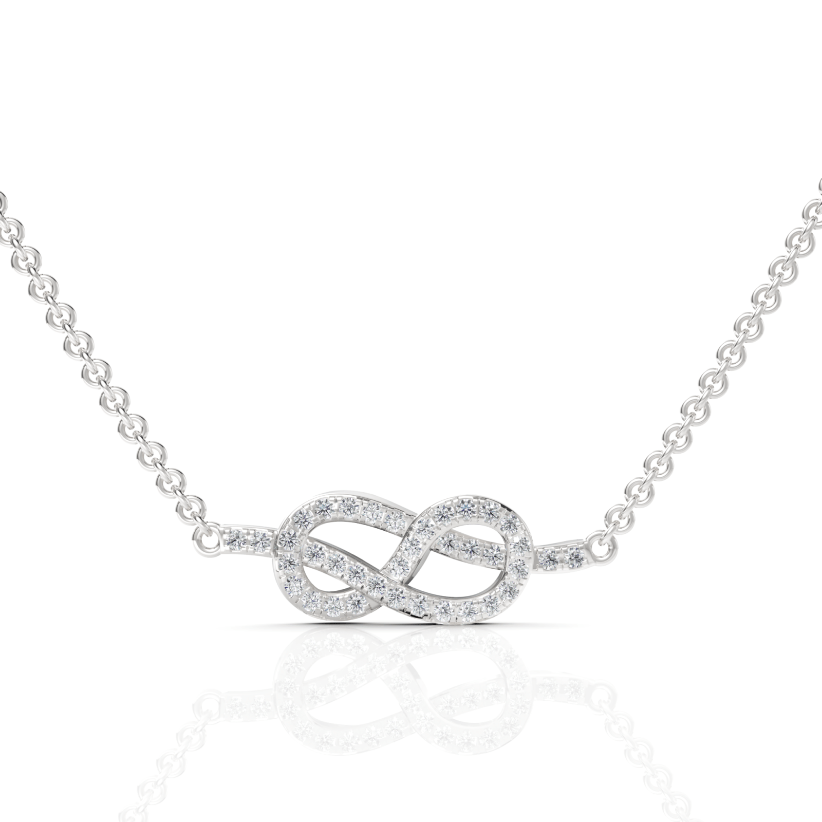 0.18CT Round Lab Diamond Infinity Chain Pendant - Buvea Jewels