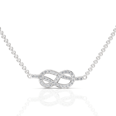 0.18CT Round Lab Diamond Infinity Chain Pendant - Buvea Jewels