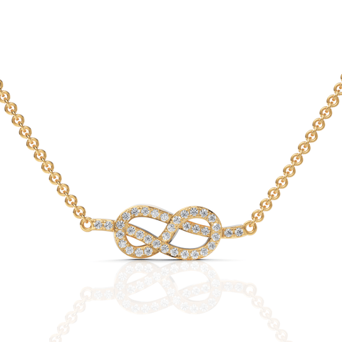 0.18CT Round Lab Diamond Infinity Chain Pendant - Buvea Jewels