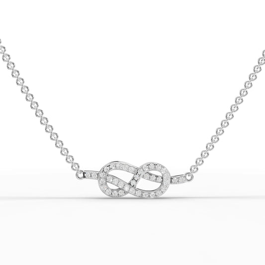 0.18CT Round Lab Diamond Infinity Chain Pendant - Buvea Jewels
