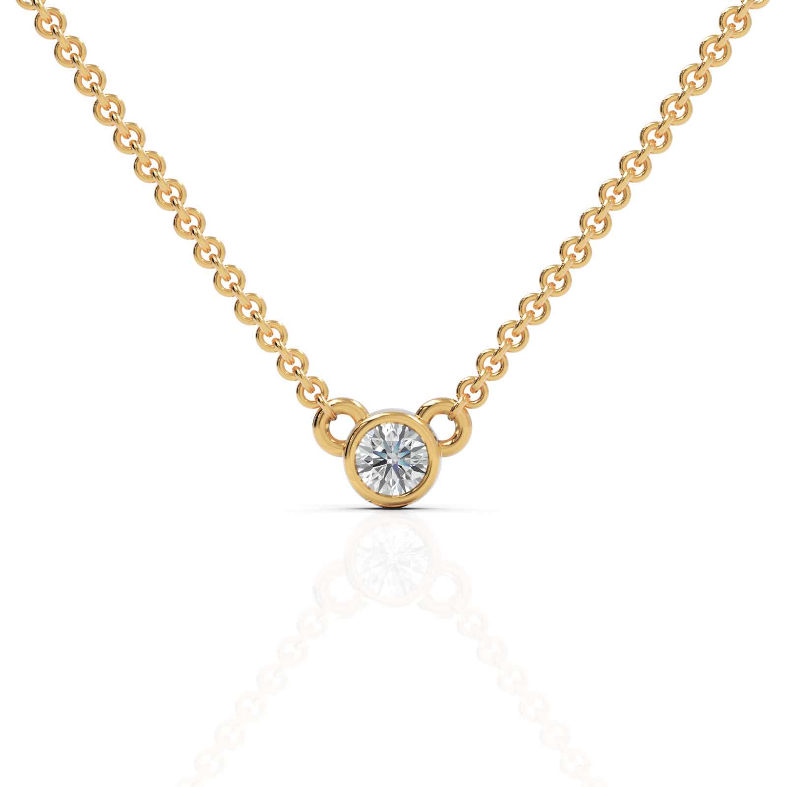 0.1CT Round Lab Diamond Bezel Set Solitaire Pendant - Buvea Jewels