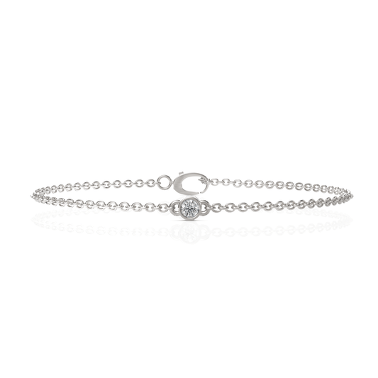 0.1CT Round Lab Diamond Solitaire Bracelet - Buvea Jewels