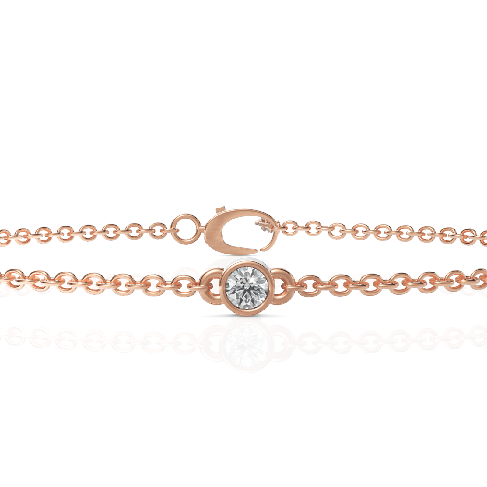 0.1CT Round Lab Diamond Solitaire Bracelet - Buvea Jewels