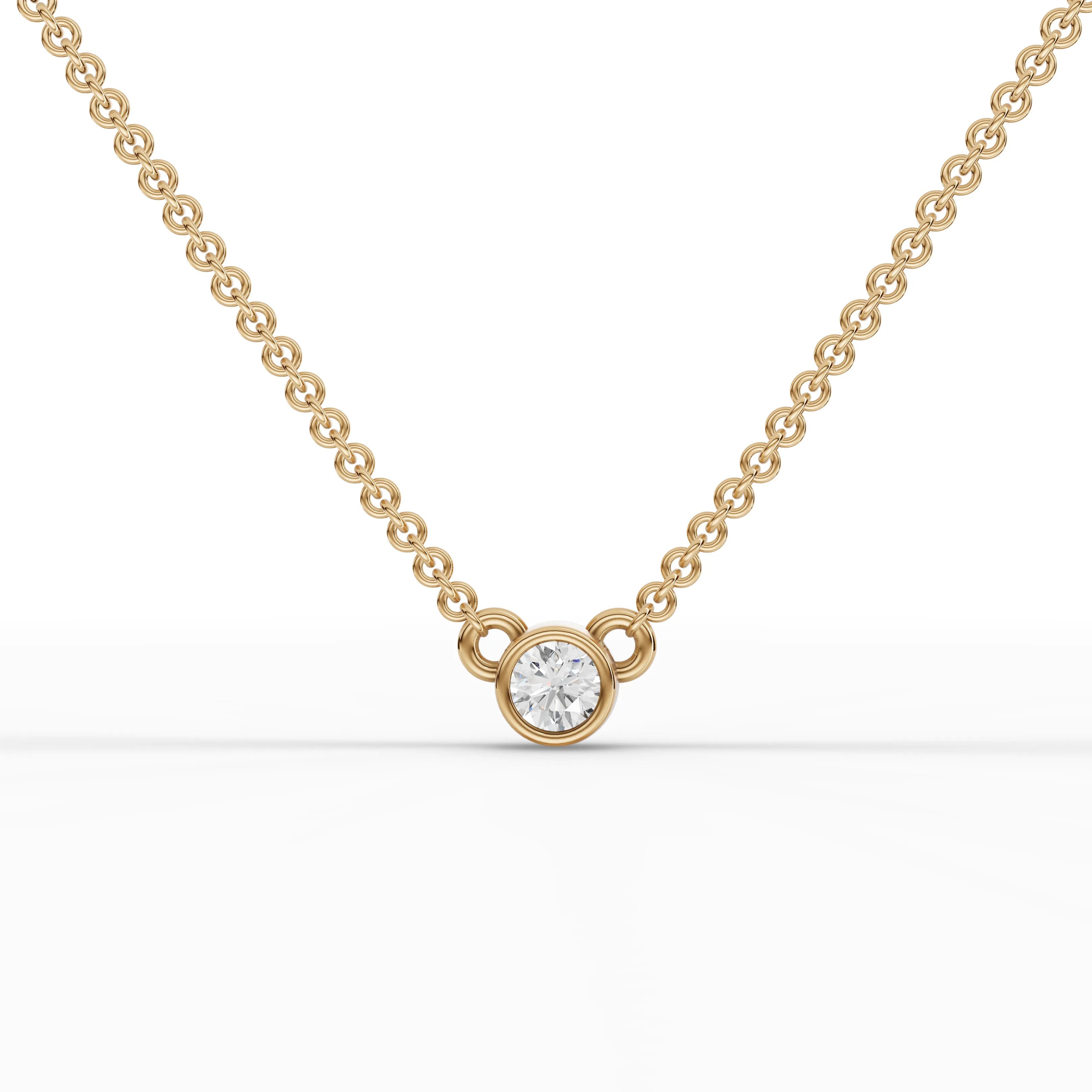 0.1CT Round Lab Diamond Solitaire Pedant - Buvea Jewels