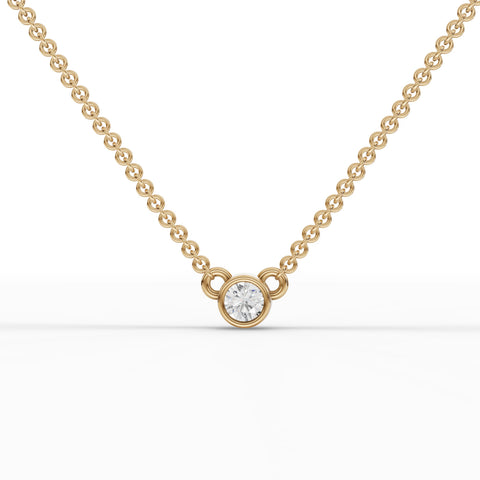 0.1CT Round Lab Diamond Solitaire Pedant - Buvea Jewels