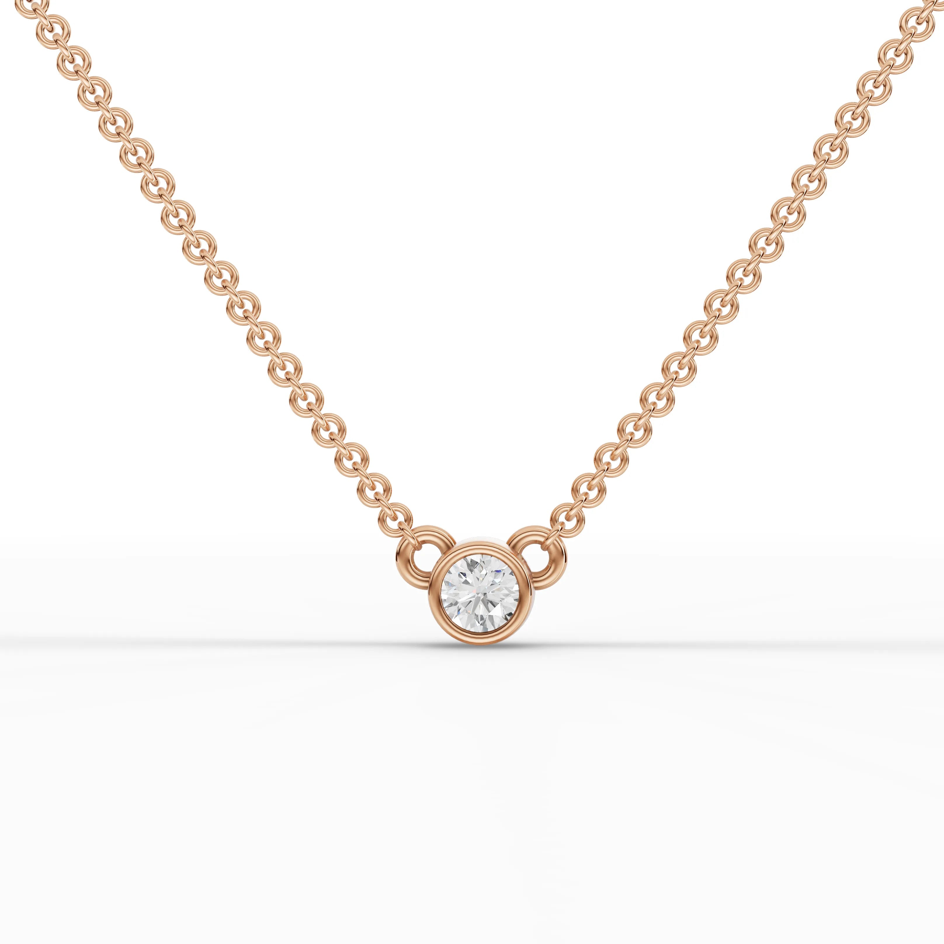 0.1CT Round Lab Diamond Solitaire Pedant - Buvea Jewels