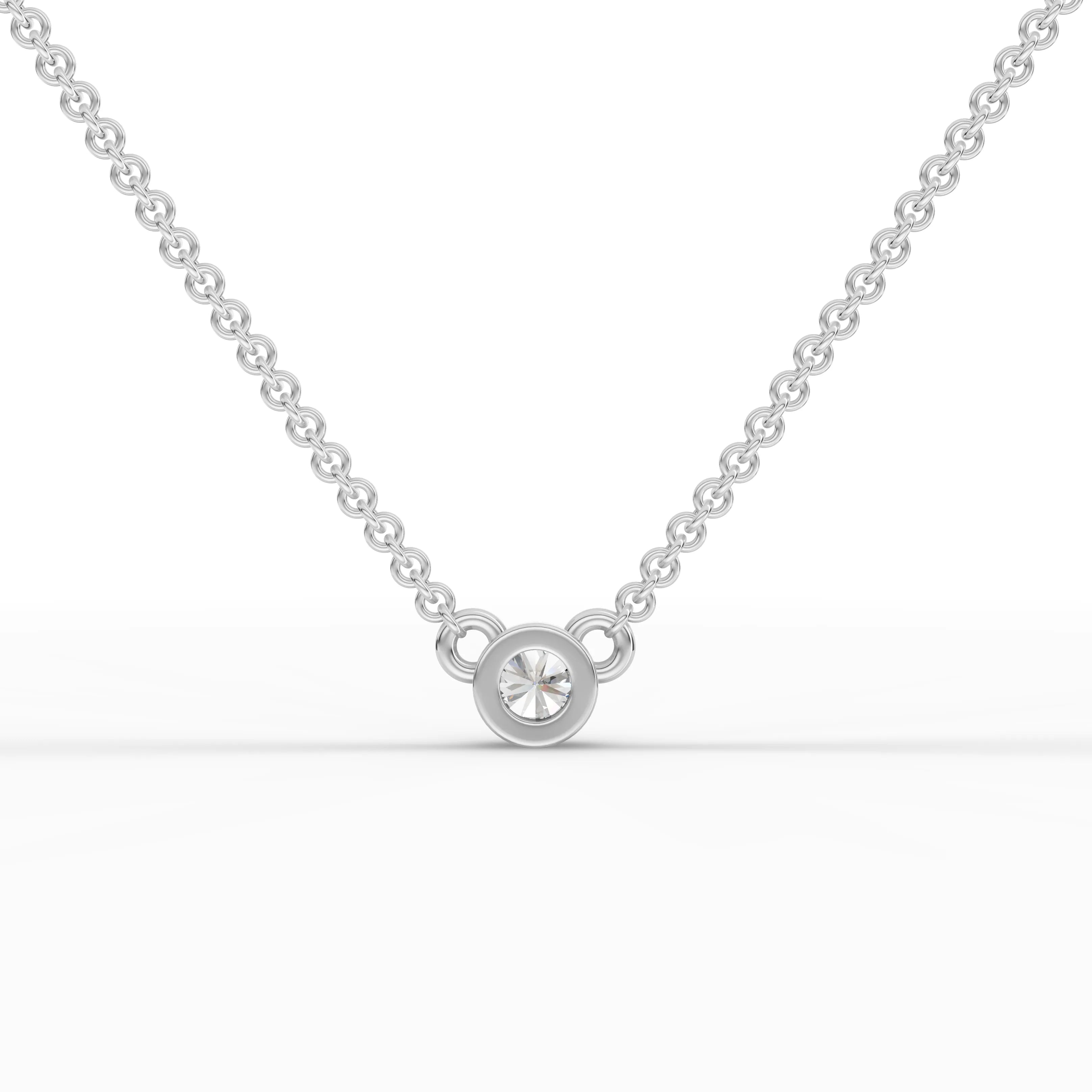 0.1CT Round Lab Diamond Solitaire Pedant - Buvea Jewels