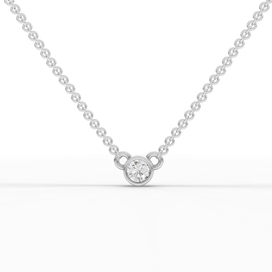 0.1CT Round Lab Diamond Solitaire Pedant - Buvea Jewels