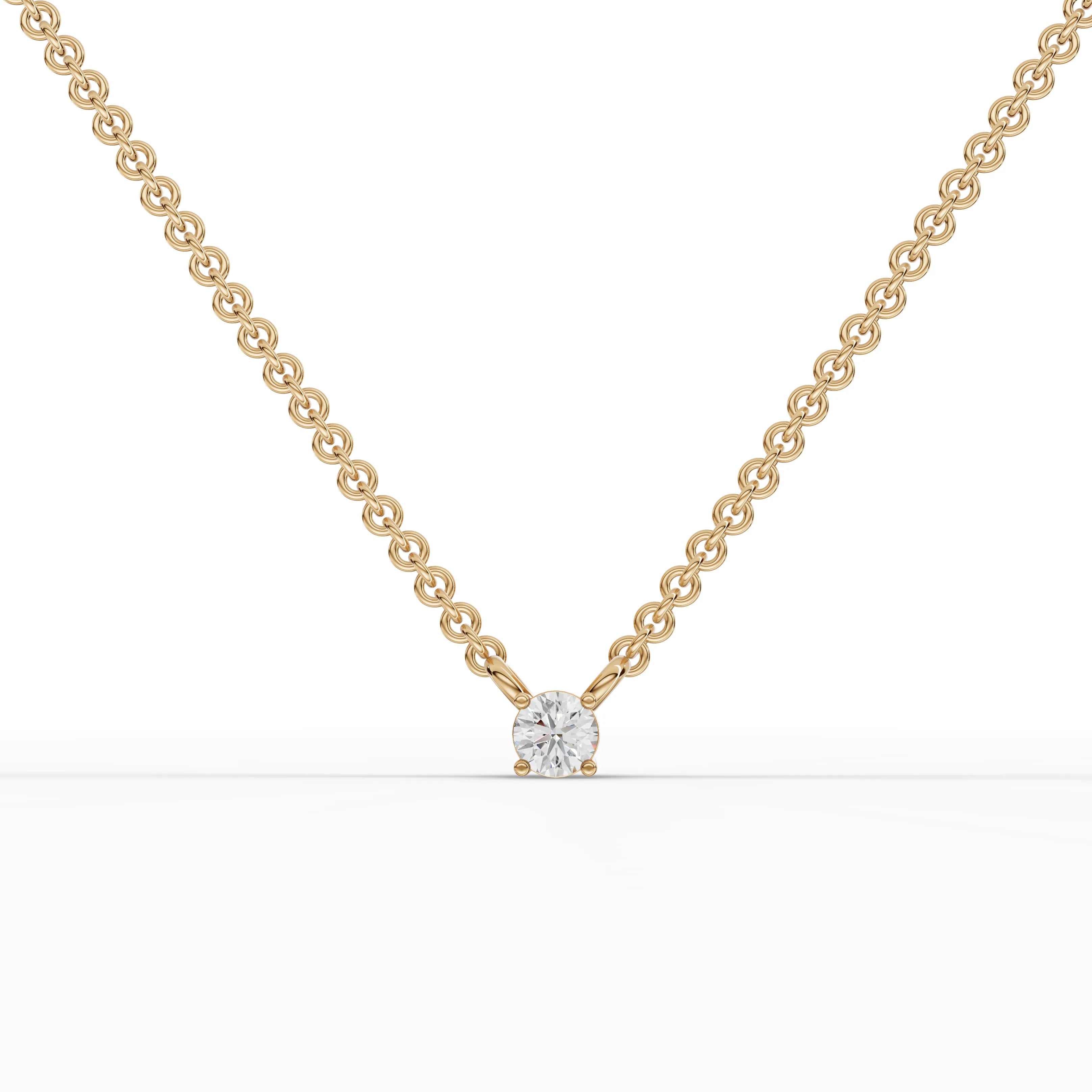 0.1CT Round Lab Diamond Solitaire Pendant - Buvea Jewels