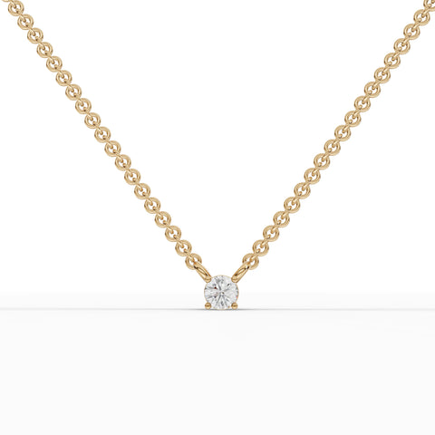 0.1CT Round Lab Diamond Solitaire Pendant - Buvea Jewels