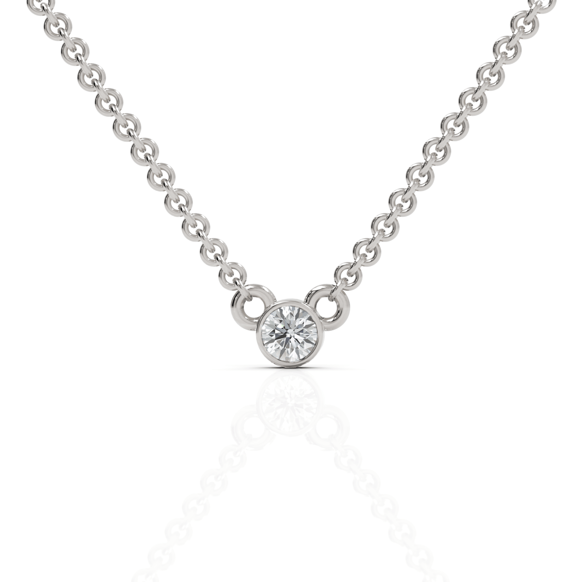 0.1CT Round Lab Diamond Solitaire Pendant - Buvea Jewels