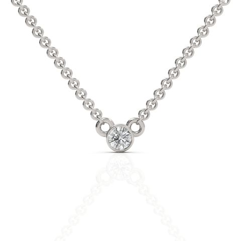 0.1CT Round Lab Diamond Solitaire Pendant - Buvea Jewels